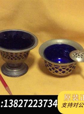 全新库存西洋蓝色玻璃及托架图中的5件全新议价