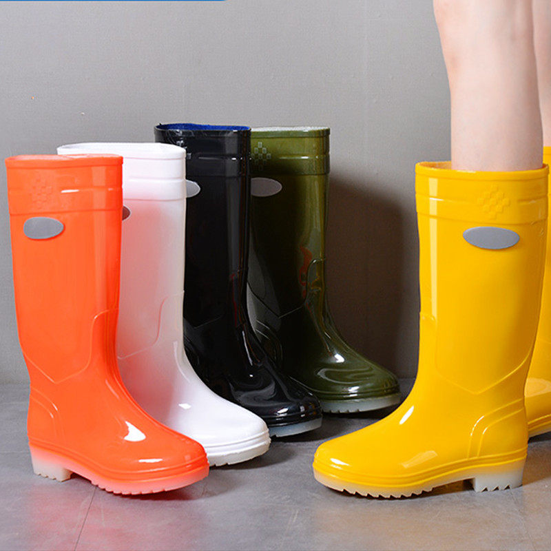 PRACTICAL THICKENED RAIN BOOTS FOR MEN AND WOMEN COW TENDON SOLE WATER SHOES WORK SHOES HIGH NON-SLIP RAIN BOOTS WATERPROOF FACTORY LONG RUBBER SHOES