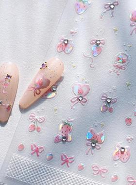 TENSOR新工艺铁素蝴蝶带钻TL291烫透明玻璃碎背胶指甲贴纸指甲