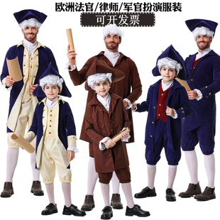 欧洲中世纪律师学者服装文艺复兴舞台演出服英国法官军官cosplay