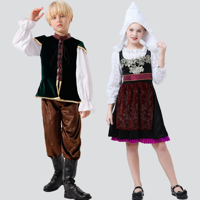 荷兰民族服装世界民族服国际艺术节开幕式演出服欧洲传统服舞台服