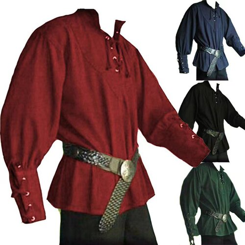 欧美复古Polo衫表演服中世纪平民