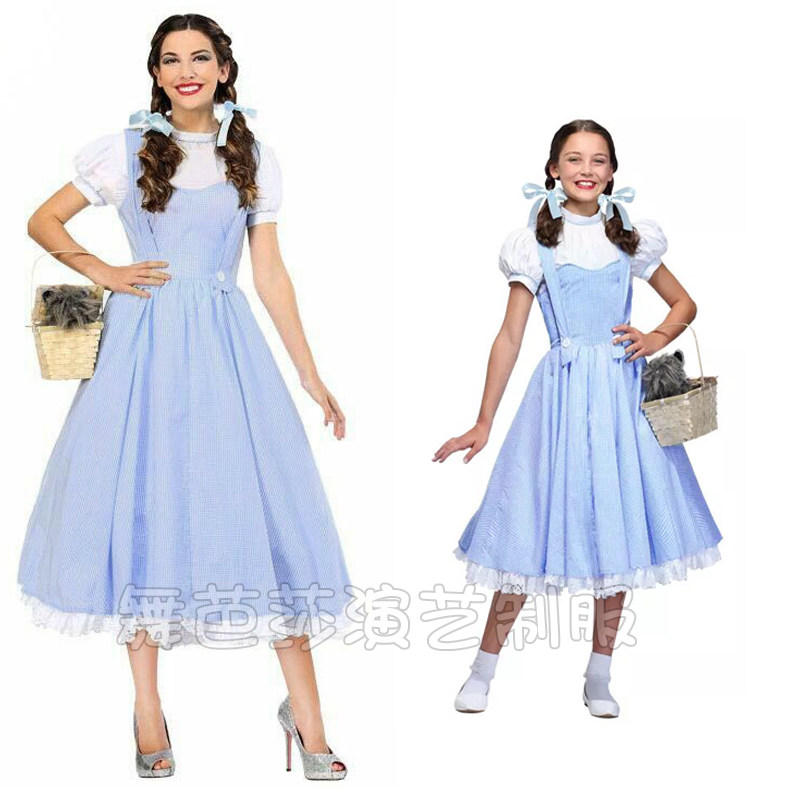 绿野仙踪桃乐茜cos服Dorothy Gale 英国复古农庄裙童话主题服亲子