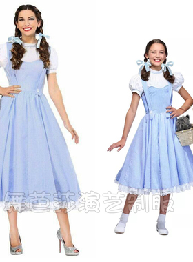 绿野仙踪桃乐茜cos服Dorothy Gale 英国复古农庄裙童话主题服亲子