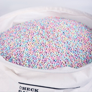 马卡龙泡沫球流星球礼盒填充材料DIY彩色泡沫球 保丽龙史莱姆颗粒