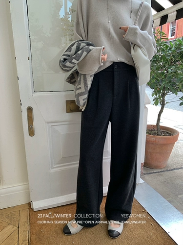 Шерстяные бархатные удерживающие тепло штаны, делается под заказ, высокая талия