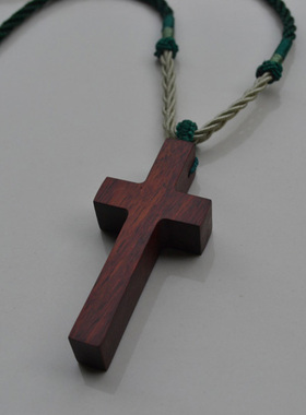 全新印度小叶紫檀十字架吊坠