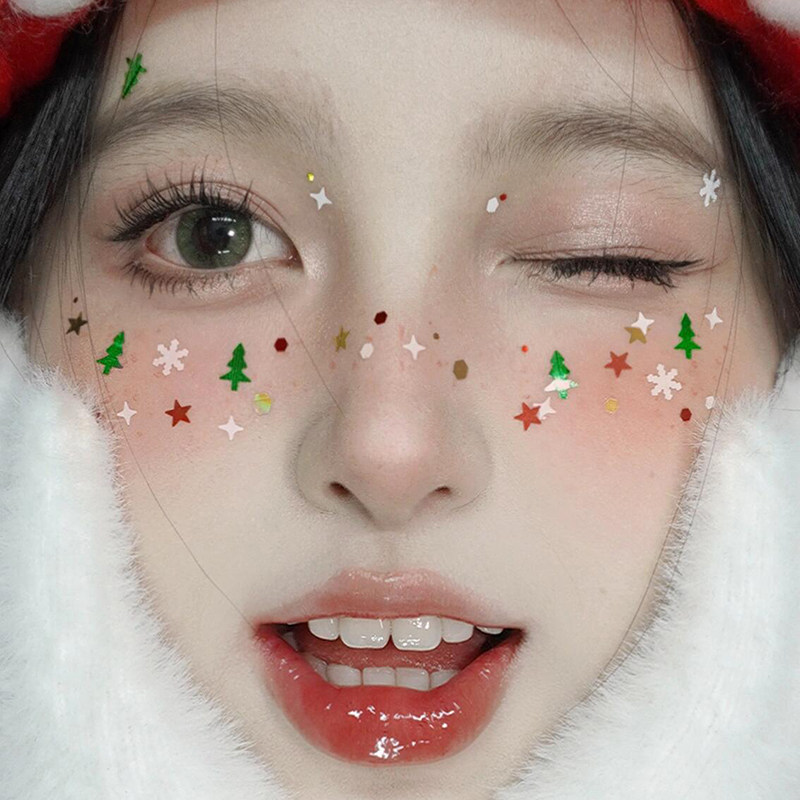 圣诞节脸贴脸部妆容贴纸纹身贴脸上装饰装扮可爱化妆彩绘拍照道具,家居饰品,其他贴饰,淘宝优惠券,粉丝福利购,淘宝优惠卷