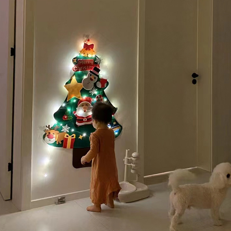 圣诞树客厅圣诞节装饰品儿童礼物毛毡布贴墙家用手工diy小礼品,节庆用品/礼品,圣诞树,淘宝优惠券,粉丝福利购,淘宝优惠卷