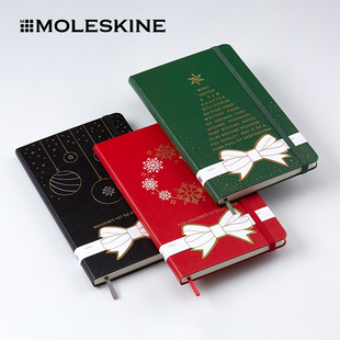 Moleskine冬季限定款节日系列笔记本大型硬面横间横线内页礼盒笔记本记事手账办公会议记录商务赠礼