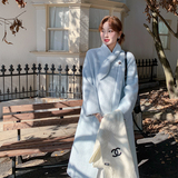 小领结长款双面呢大衣2C006-9930-P310-K478，女装毛呢外套，2C006