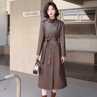 2025秋季新款真皮皮衣女中长款皮风衣绵羊皮大衣显瘦气质修身外套