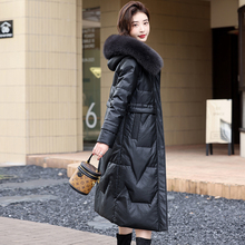 海宁真皮皮衣羽绒服女中长款2025冬新款绵羊皮狐狸毛加厚皮草外套