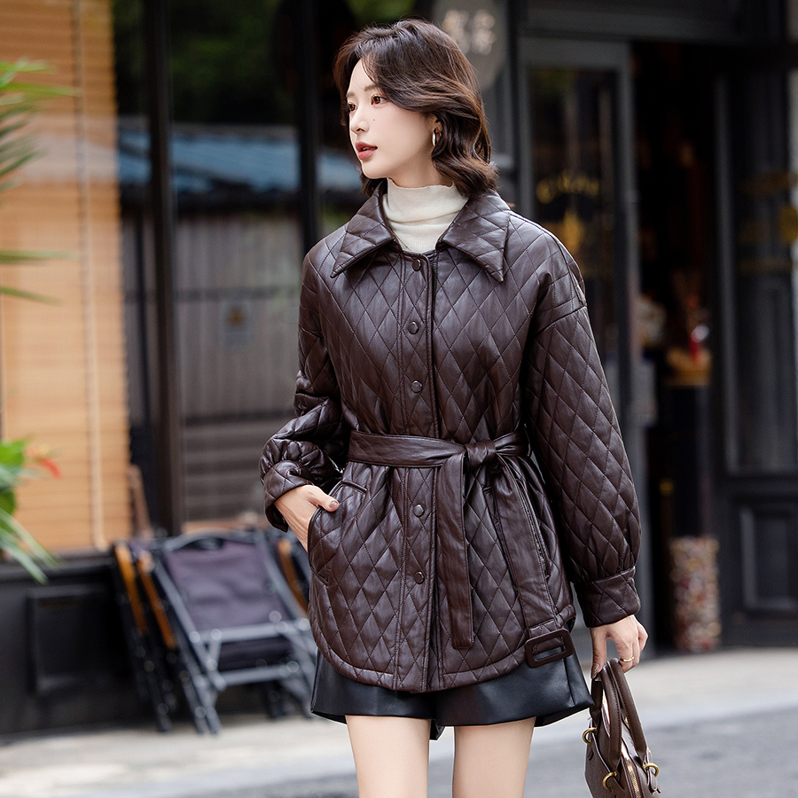 海宁真皮皮衣女中长款修身加厚短风衣2025秋冬新款绵羊皮夹克外套