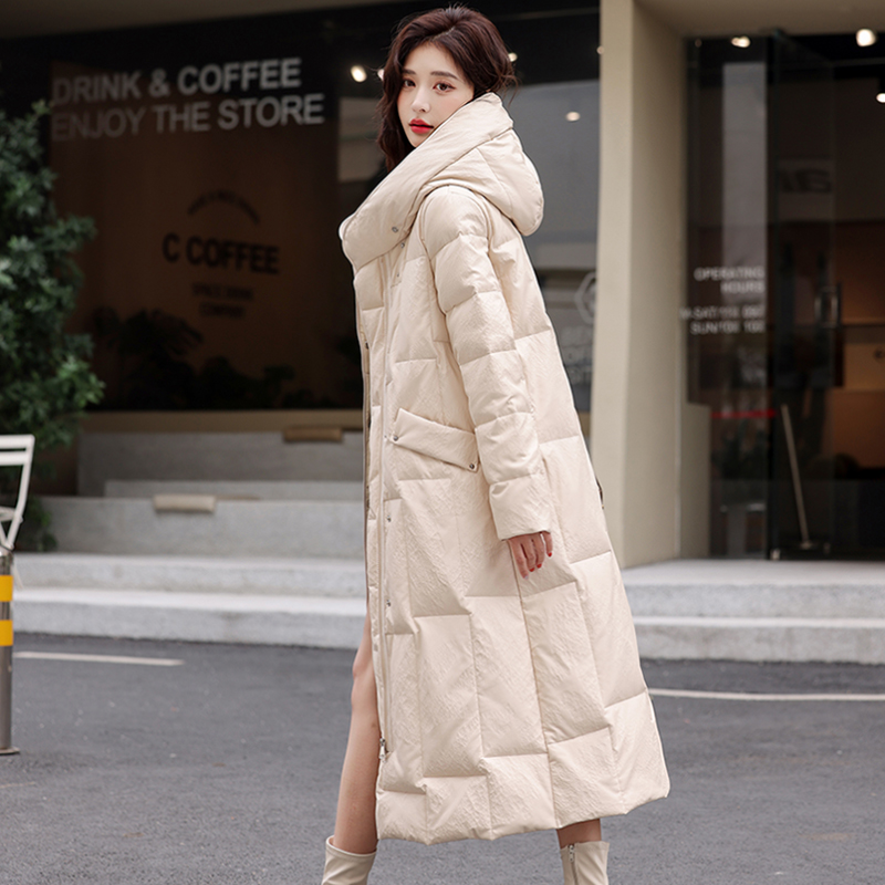 真皮羽绒服女中长款显瘦羊皮大衣