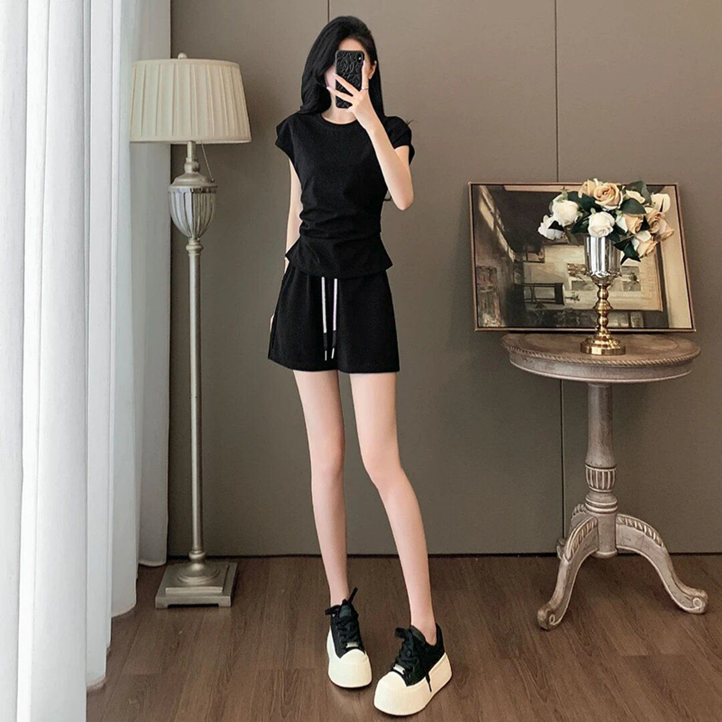 纯棉T恤时尚休闲运动服套装女夏