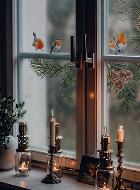 Funlife《Little Country》复古乡村圣诞植卉免胶窗贴纸飘窗装饰