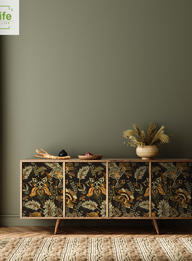 funlife花城复古奢华花卉墙面装饰墙贴衣柜家具翻新中古风贴纸