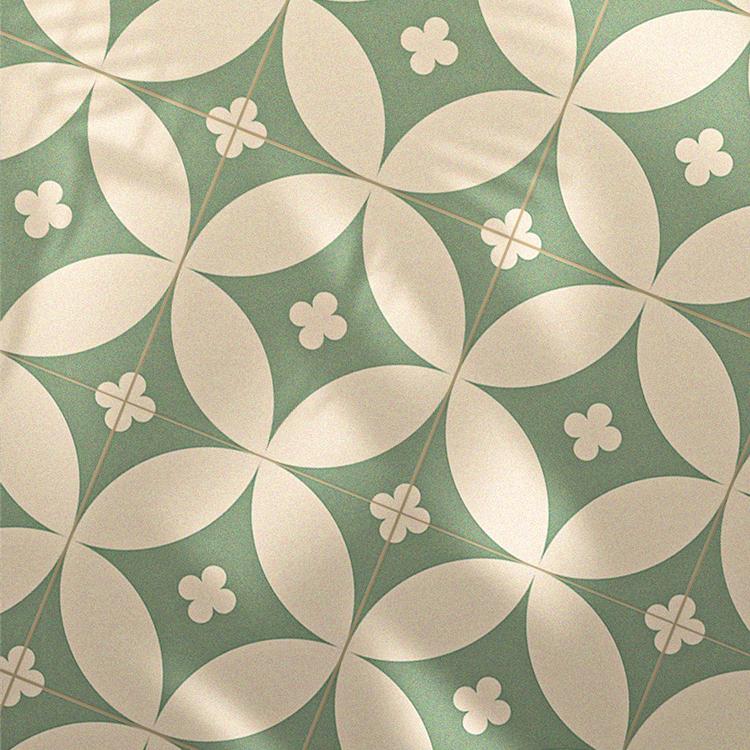 Funlife法式奶油风牛油果绿地贴