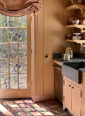 Funlife《花影幻彩》法式彩虹光影花卉静电玻璃膜镭射静电贴免胶