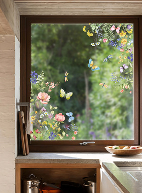 Funlife《孟春而至》原创花卉玻璃贴纸窗花静电贴免胶设计