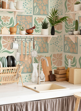 Funlife《Conte d'automne》法式秋季花砖厨房墙面翻新改造瓷砖贴