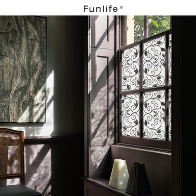 funlife欧式复古窗贴自粘装饰