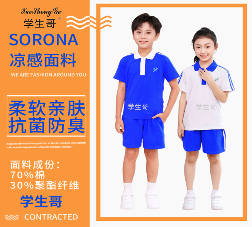 春夏純棉深圳小學生校服
