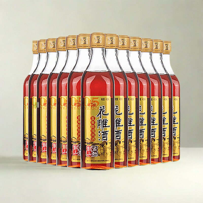 古越龙山花雕酒五年 绍兴黄酒5年陈酿糯米加饭酒整箱480ml*12瓶装