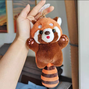 小熊猫挂件正版毛绒玩具公仔玩偶红浣熊书包挂饰成都基地同款