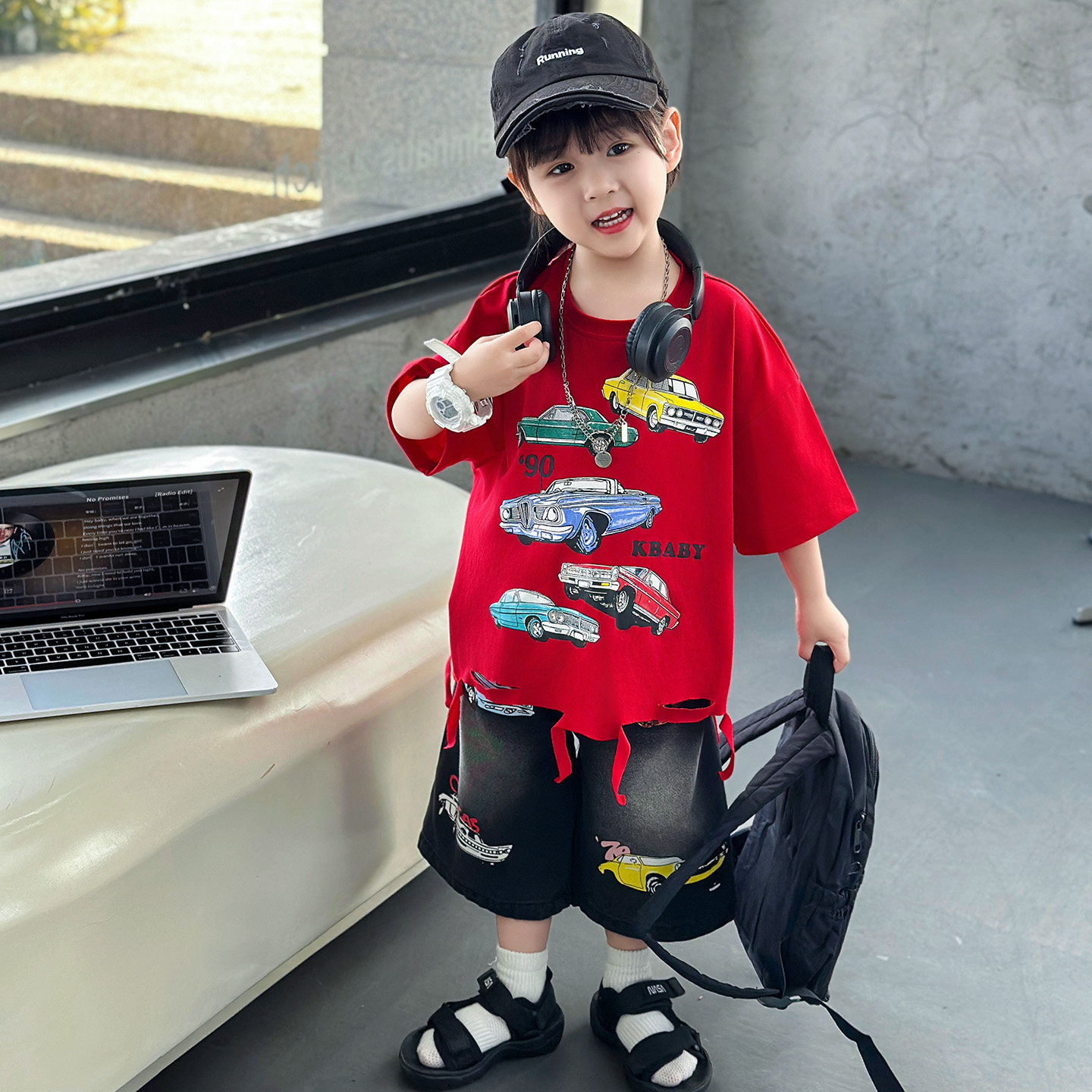 童装男童夏装套装酷飒儿童运动短袖夏季2026新款男孩两件套潮帅气