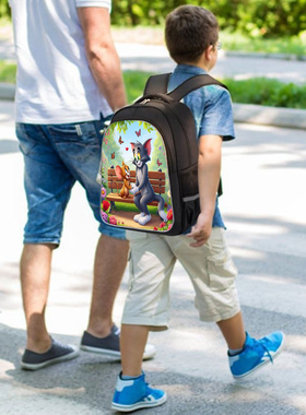 新款动画人物幼儿园小学生书包轻便大容量防水防污双肩包d409