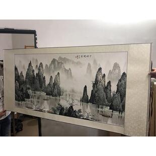 白雪石 千峰竞秀 桂林山水横幅挂轴画酒店客厅办公室装饰画临摹