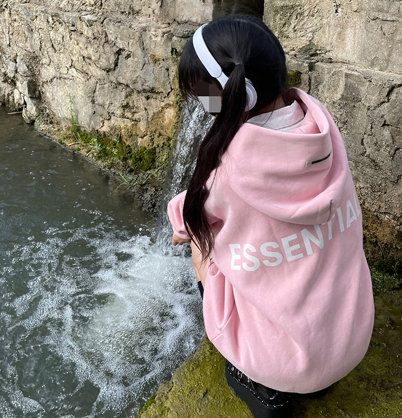 하이 스트리트 트렌디 브랜드 ESSENTIALS 편지 3M 반사 FOG 운동복 가을 겨울 후드 플러스 벨벳 까마귀 자켓 남성과 여성을위한
