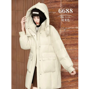 2025新款6688羽绒服半九成品女士常规时尚拆绒填充款衣壳翻新加工