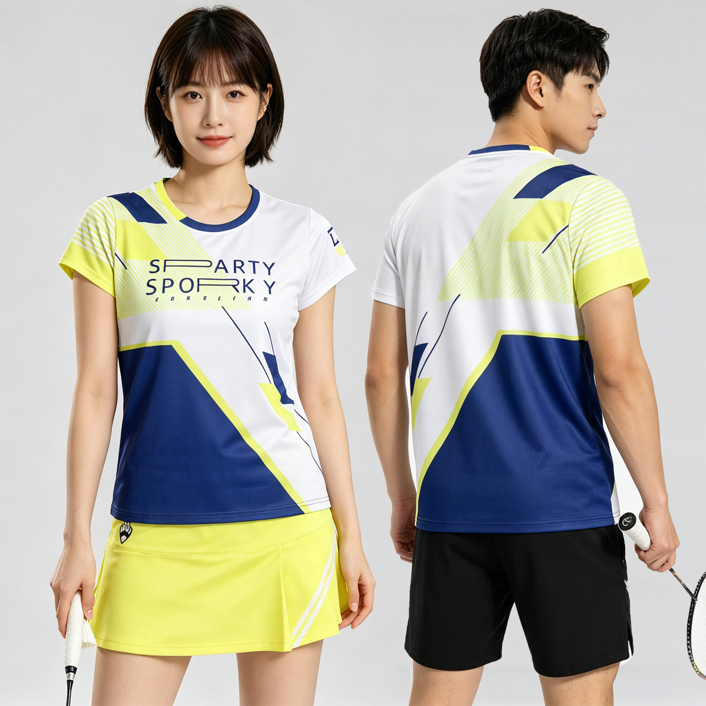 超好看羽毛球服女2026新款夏速干透气短袖运动套装高颜值男款球衣