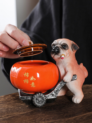 创意满载而归烟灰缸家用客厅高级感个性带盖防飞灰可爱灰缸送朋友