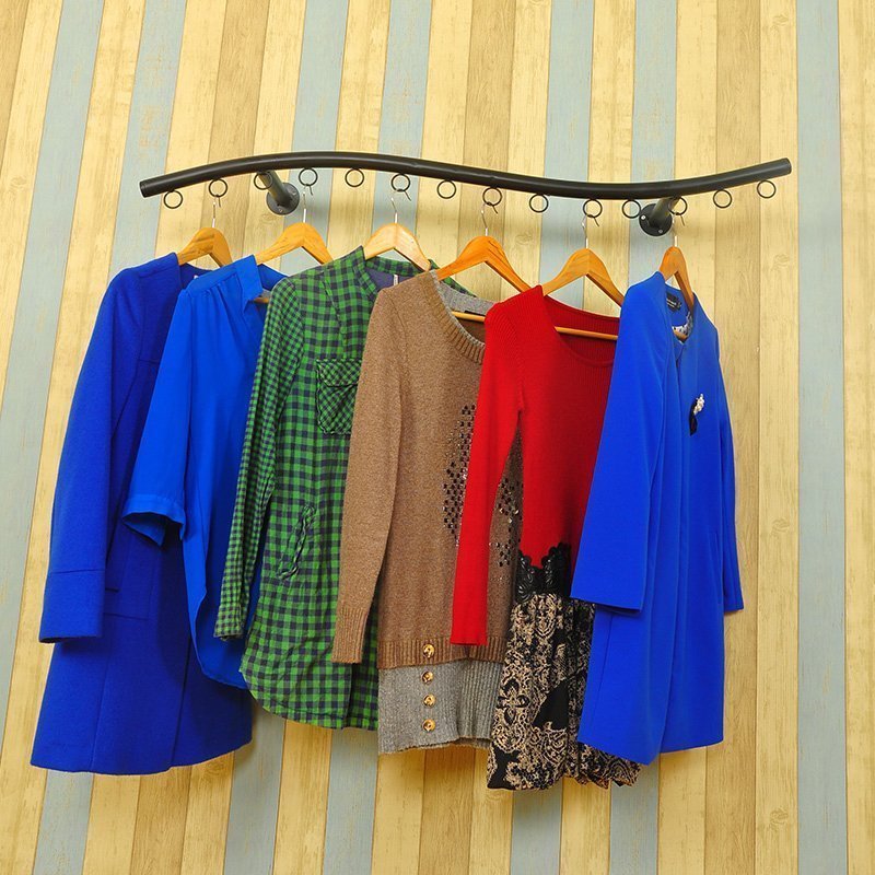 新滢 铁艺壁挂服装架 服装店衣架展示架 落地服装货架挂衣架子11-30新券