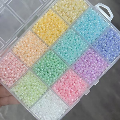 DIY3mm奶油马卡龙玻璃米珠