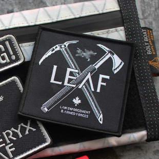 LEAF元 素士气章军鸟冲锋衣魔术贴复刻提花织唛臂章7.5CM方形徽章