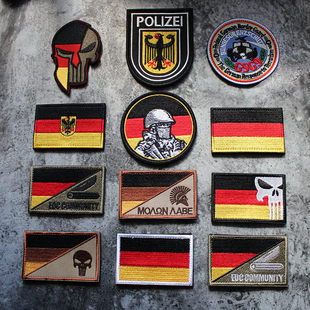 POLIZEI德国干员徽章刺绣魔术贴臂章 臂贴 士气补丁贴 彩虹六号