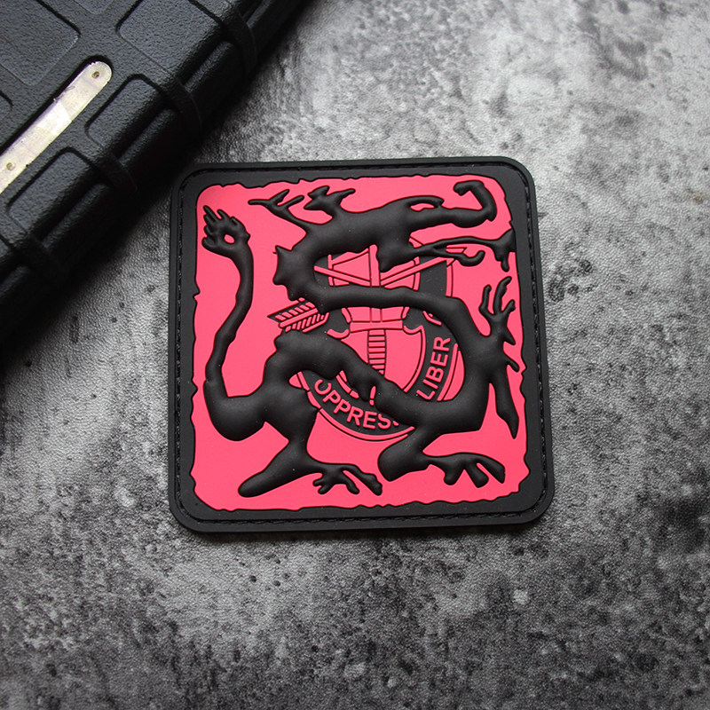 浪人士气章魔术贴章塑胶臂章ronin dragon logo patch黑龙pvc贴章