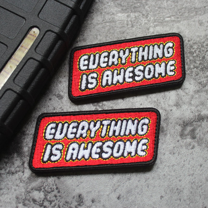 全刺绣魔术贴一切都很棒士气章everything is awesome个性补丁贴