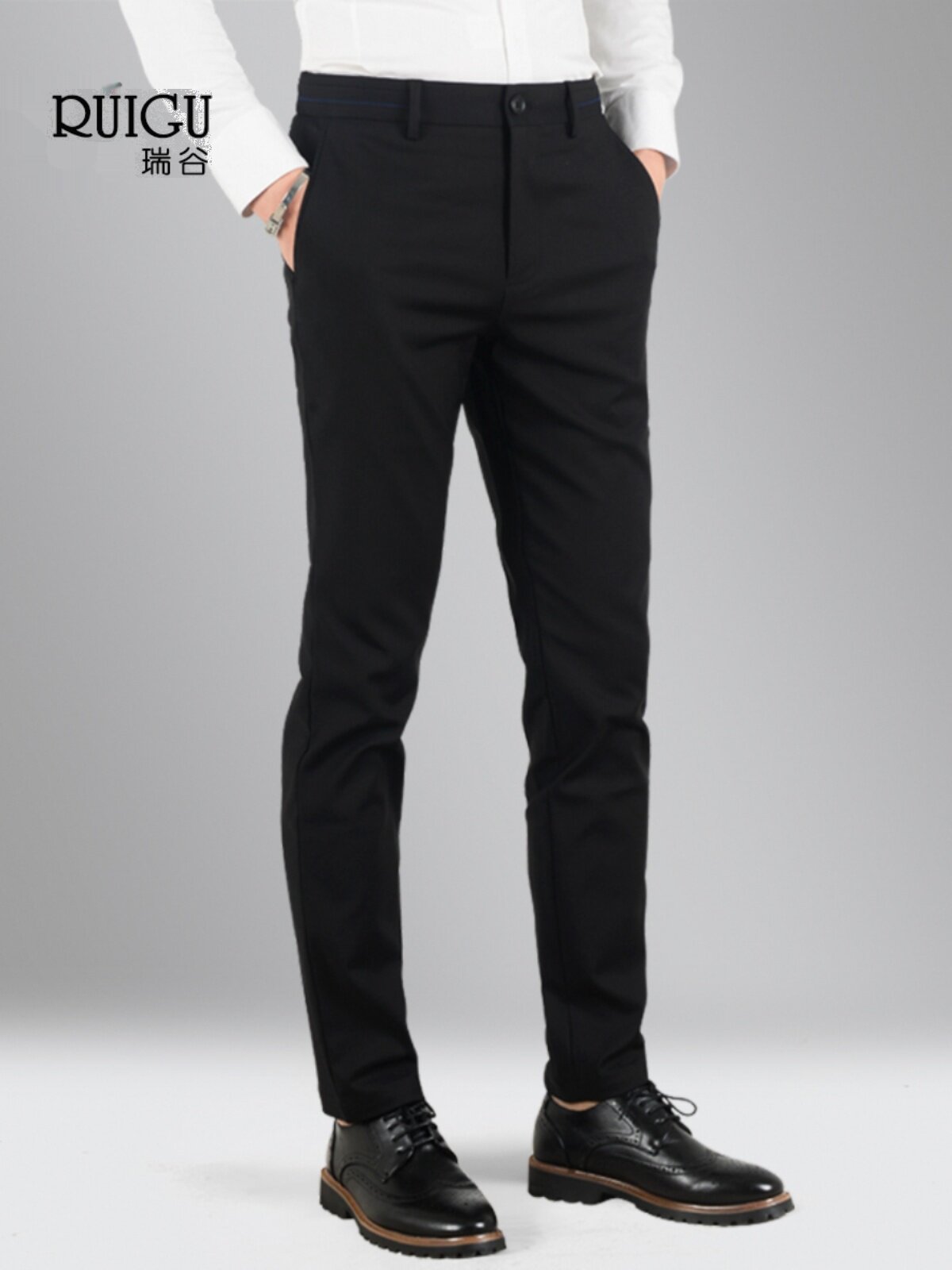 男士裤子休闲裤弹力修身韩版百搭商务薄款小脚黑色长裤西裤夏薄