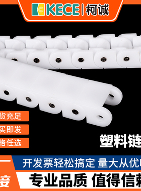 406P塑料链条龙骨传动输送机白配件12.7节距板单双排耐磨拖170625