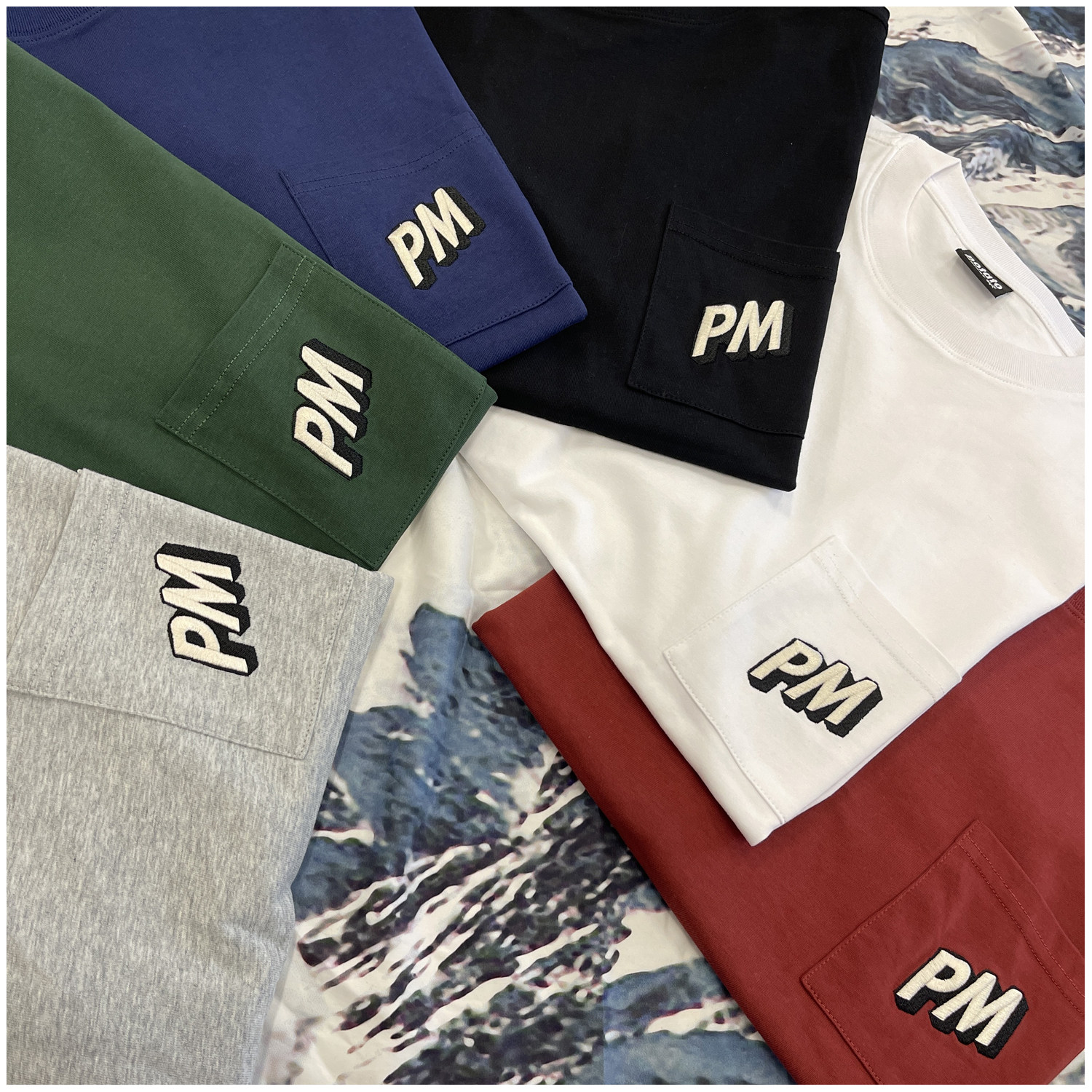 原创PM刺绣口袋短袖T恤BF风美式休闲男女款百搭日系宽松潮圆领TEE,男装,T恤,淘宝优惠券,粉丝福利购,淘宝优惠卷