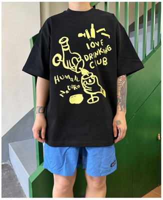 短袖T恤美式休闲男女款爱喝啤酒