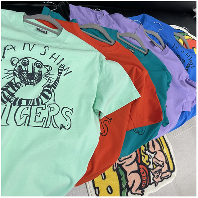 老虎印花vintage男女情侣款短袖