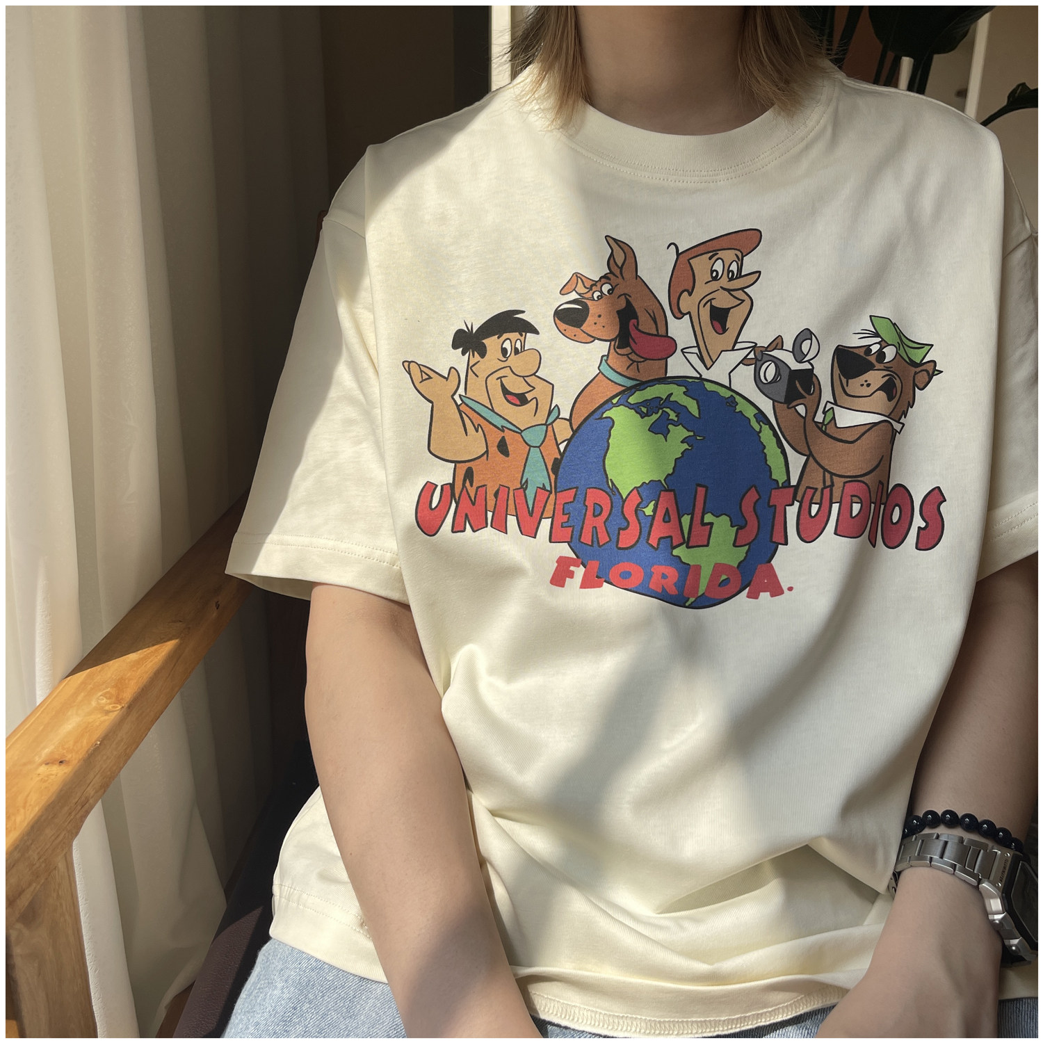 美式卡通复古vintage男女款短袖T恤情侣款纯棉宽松趣味狗狗印花