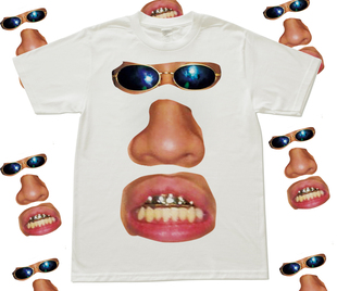 hiphop高街潮牌男女款 rich brian七哥BF风眼嘴鼻T恤嘻唱宽松短袖